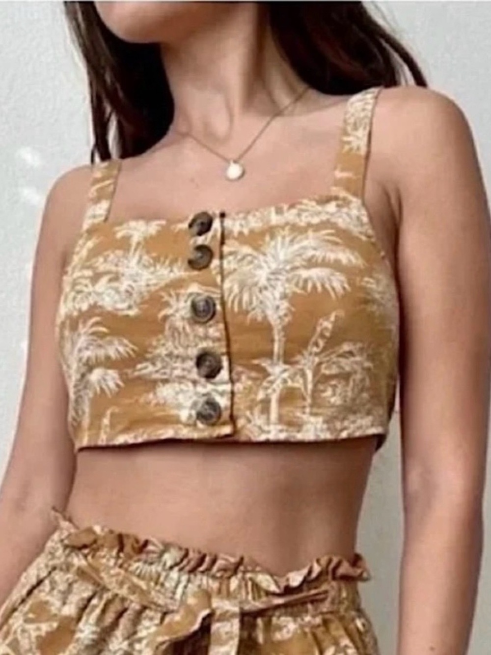 American Eagle Palm Tree Crop Top